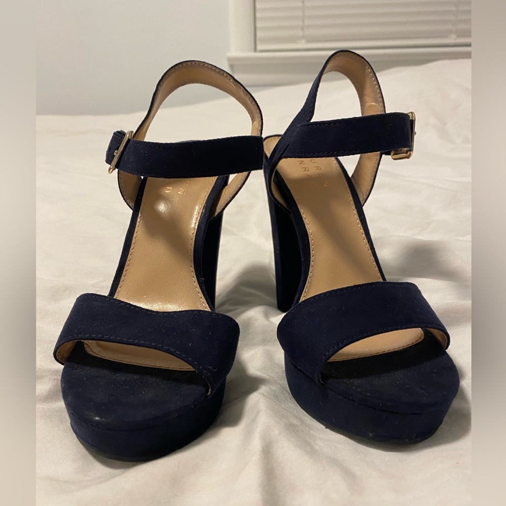 Lauren Conrad Navy Suede Heels - Picture 4 of 4